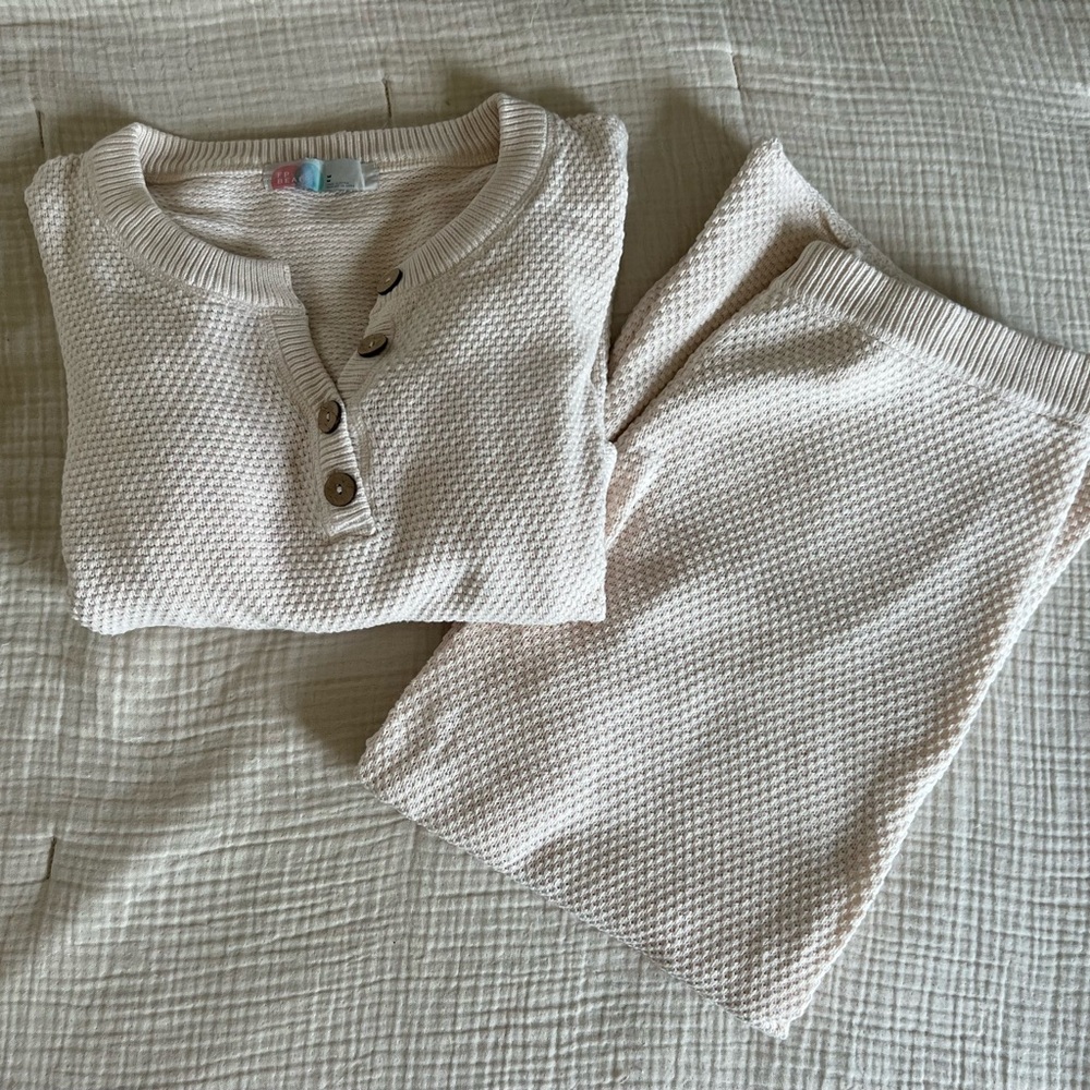 Free People Hailee Sweater Set in Powder Sand